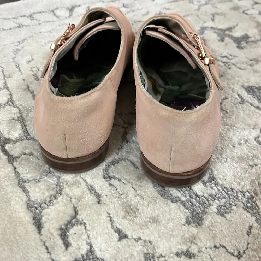 Ted Baker Naoi monk strap blush pink suede and leather shoe Size 5.5/ EU 36